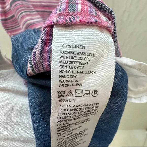 Tommy Bahama || 100% Linen Tropical Shift Dress Side Pockets XS - Picture 10 of 10